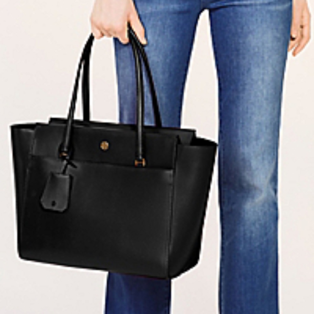 NEW Tory Burch Parker Black Cardamom Tote Bag.